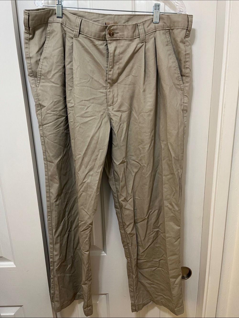 George Men's Pleated Chino Pants - Khaki